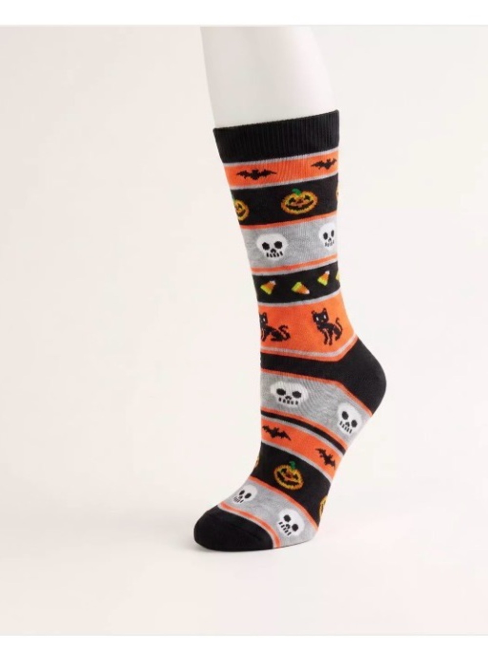 Women's Halloween Pattern/Orange/Black/Gray Crew Socks